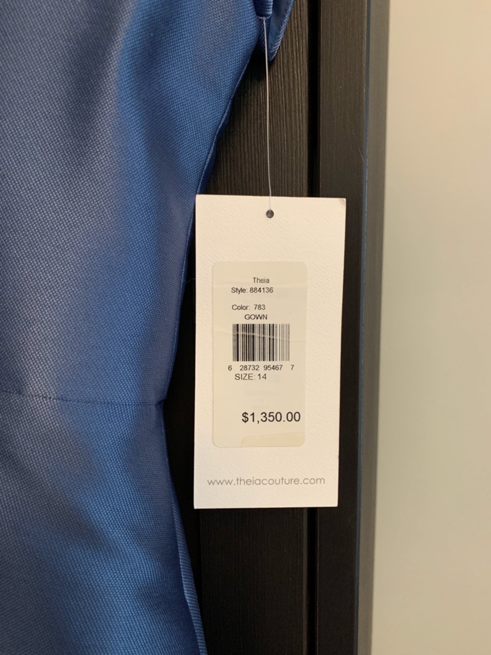 Theia Blue Sequinned Cocktail Dress - Picture 7 of 7